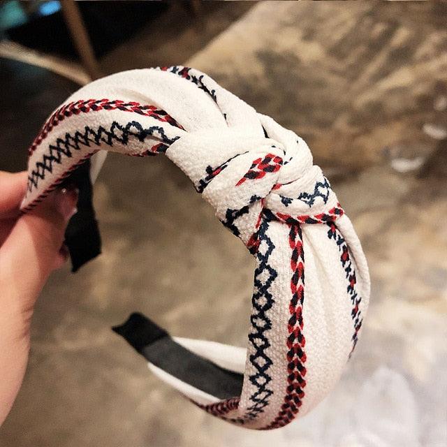 Fashion Head Hoop - Top Knot Hairband - Turban Elastic Stripe Hair Bezel Headband (1U88)