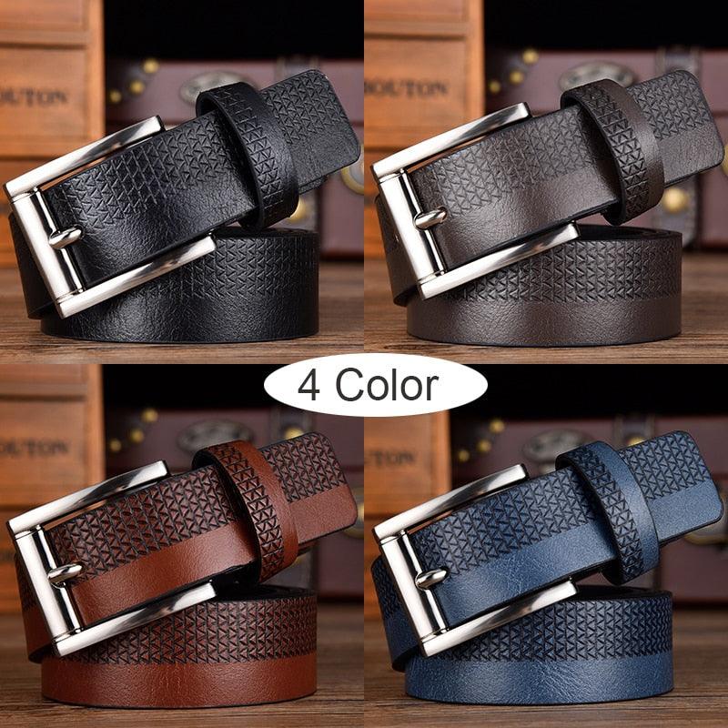 Luxury Men's Leather Belt, Fashion Casual Belt With Buckle For