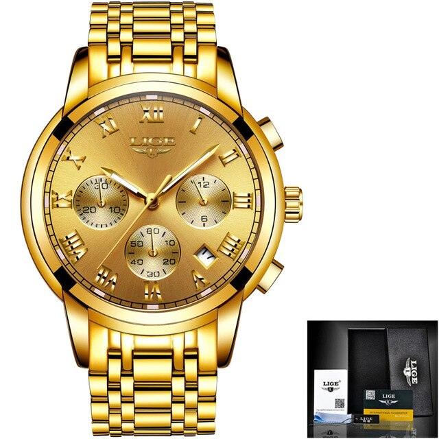 Fashion New Men's Watches - Classic Design Green Dial Business Watch - Waterproof Full Steel Quartz (2MA1)(F84)