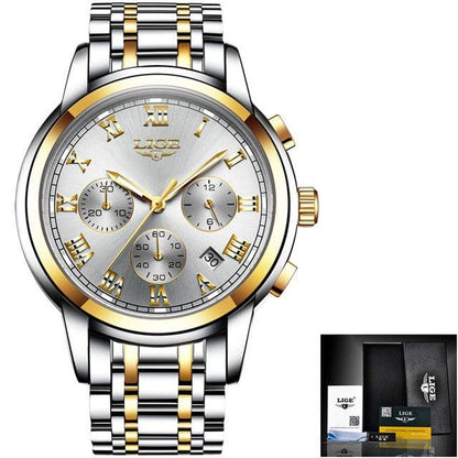 Fashion New Men's Watches - Classic Design Green Dial Business Watch - Waterproof Full Steel Quartz (2MA1)(F84)