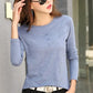 Fashion O-neck Long Sleeve Shirt - Women Plus Size Cotton T-shirt - Autumn Solid Loose Top (TB2)(F19)