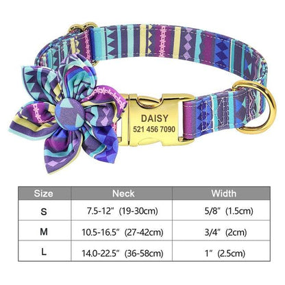 Fashion Printed Dog Collar Personalized Nylon Dog Collar Custom Pet Puppy Cat Collars Engraved ID Tag (1W1)(2W1)(3W1)(F70)