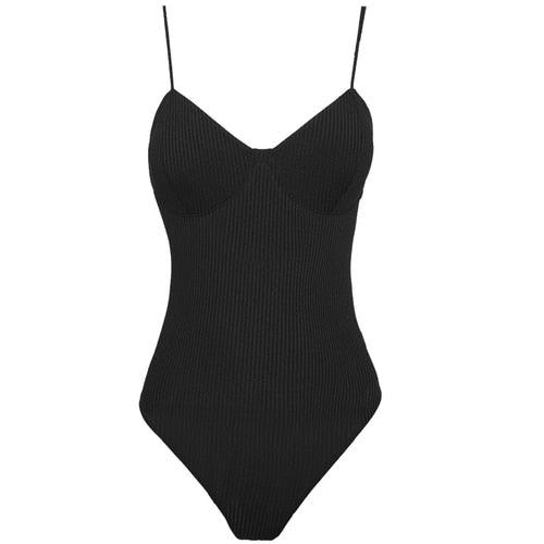 Fashion Gorgeous V Neck Bodysuit - With Chest Pad - Sexy Sleeveless Back Strap (TSL2)(TSL1)(F29)