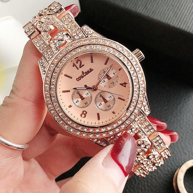 Fashion Women Watch - Diamond Style Watch - Ladies Top Luxury Women's Bracelet Crystal Watches (D82)(9WH3)