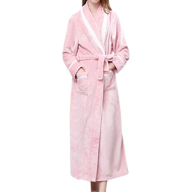 Fashion Women's Winter Plush Lengthened Bathrobe - Long Sleeved Robe - Warm Cardigan Bathrobe (ZP4)