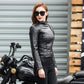 Women Punk Leather Jacket - Soft PU Faux Leather Female Tops (TB8B)(F23)