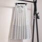 Great Floral Print Long Skirts - Printed Chiffon Skirt - Summer Women Streetwear Drawstring Elastic Waist Midi Skirt (5U22)