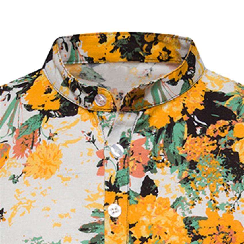 Cool Trending Flowers Shirt - Men Short Sleeve Top Summer Fashion Print Shirts (2U8)
