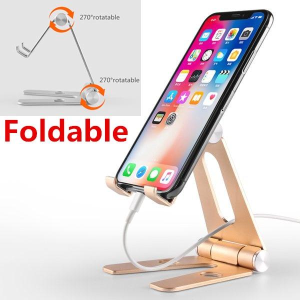 Great Foldable Tablet And Phone Holder - Alloy Metal Phone Holder - Rotatable Portable Tablet Holder Stand (TLC2)(RS6)