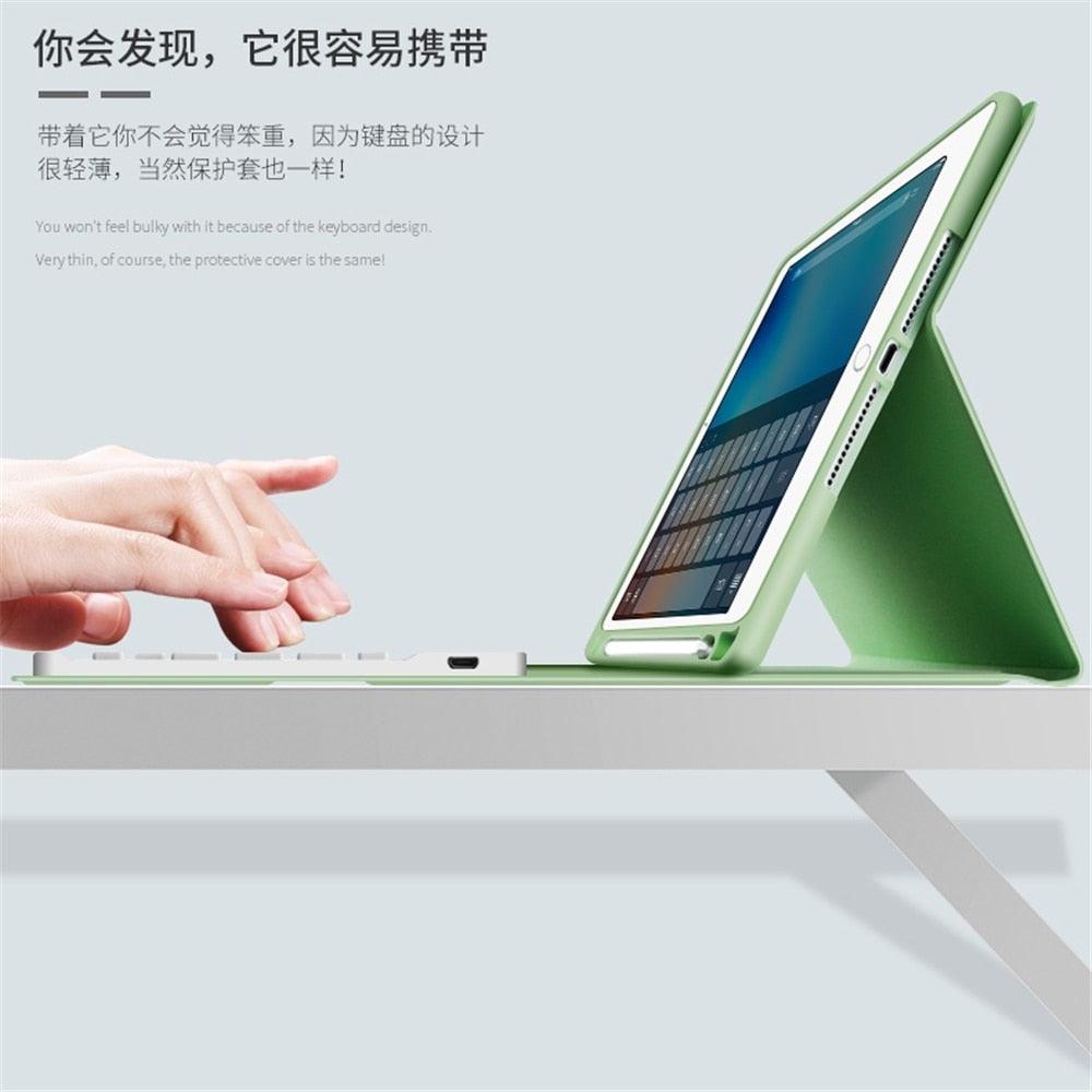 For iPad mini 5 7.9 Case Bluetooth Keyboard W pencil Holder - Smart Stand Soft Cover For New iPad mini 4/5 7.9 Case Keypad (TLC4)(F47)