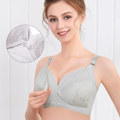 Full Cup Large Size Nursing Breastfeeding Bra - Cotton Front Buckle Pregnant Women - Postpartum Underwear A B C D E Cup (D6)(3Z2)(7Z2)