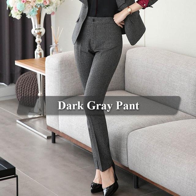 Professional Women Business Formal Pants - Female Work Wear Office Lady Pants - Plus Size (D25)(BP)