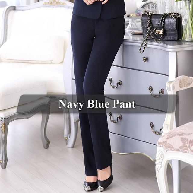 Professional Women Business Formal Pants - Female Work Wear Office Lady Pants - Plus Size (D25)(BP)