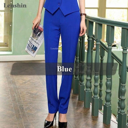 Amazing Full Length Women Professional Business Formal Pants - Slim Female Work Wear - Plus Size (BP)(F25)