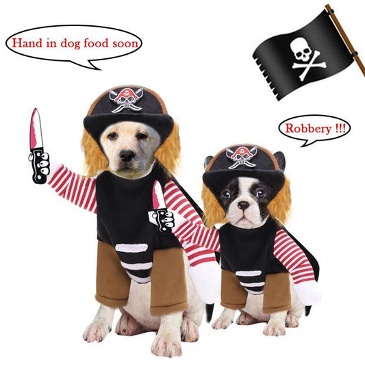 Funny Dog Clothes - Pirate Cosplay Costume Halloween Christmas Comical Clothing With Caps (D69)(W7)(W4)