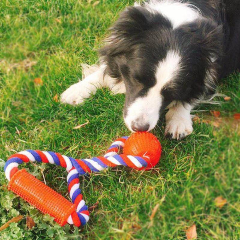 Funny Pet Supply Dog Toys - Dogs Chew Teeth Clean Outdoor Fun Playing Red Rope Ball (6W2)(7W2)(2W3)(F73)