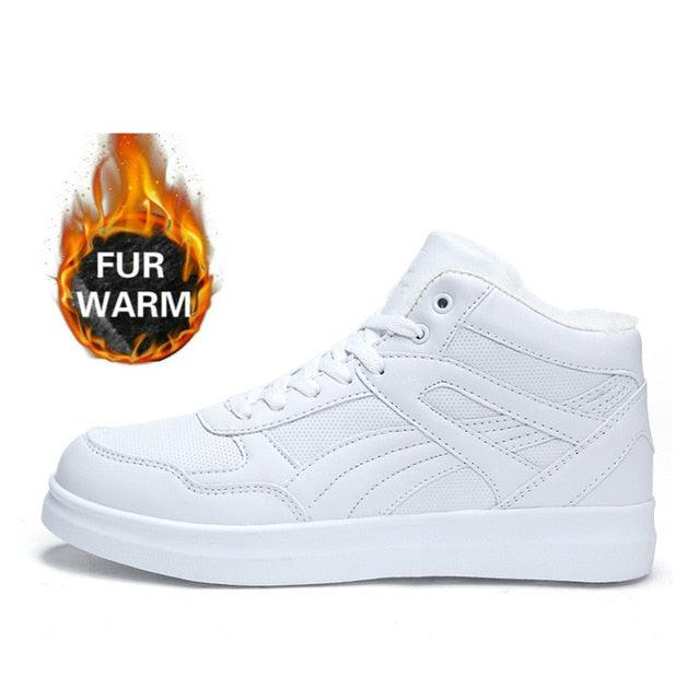 Fur Warm Shoes - Men Sneakers Ankle Boots - Winter High Sneakers (MSA2)(F16)(F15)