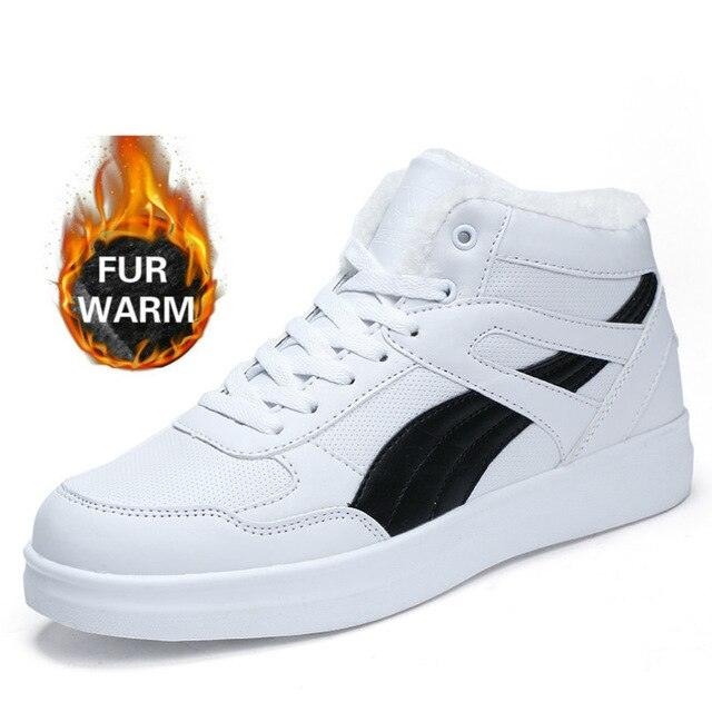 Fur Warm Shoes - Men Sneakers Ankle Boots - Winter High Sneakers (MSA2)(F16)(F15)
