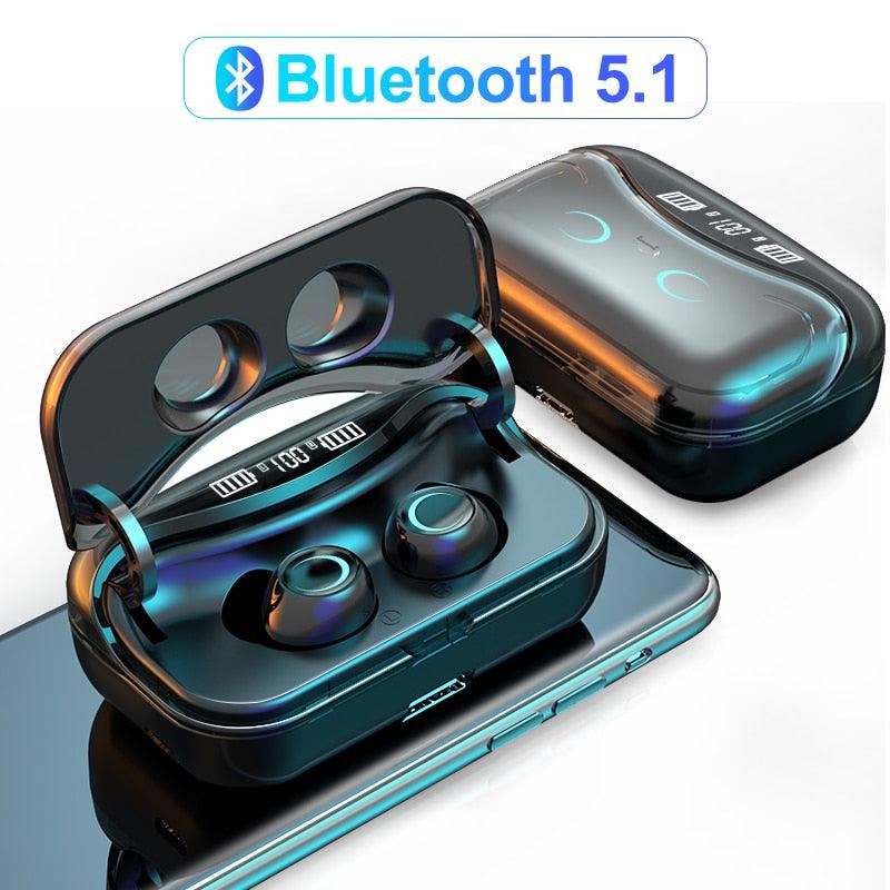 G08 Bluetooth 5.1 Earphone Touch Control Wireless Headphones- HiFi IPX7 Waterproof Earbuds Headset with LED Display Charging Box (AH1)((RS8)(F49)