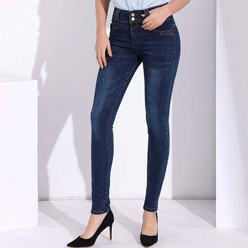 Women Jeans - High Waist Skinny Denim Pants - Black Spring Ladies Denim Clothing (D21)(TB6)