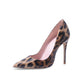 Gorgeous High Heels Shoes - Patent Leather Leopard Heels - Plus Size Pointed Toe Shallow Pumps - Party Wedding (1U37)(1U36)(1U42)