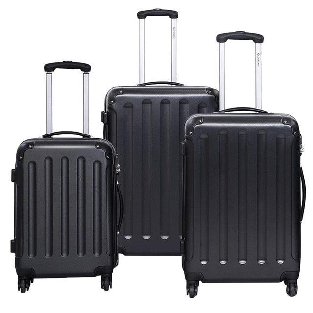 Trending 3 pcs Luggage Set - Travel Trolley Suitcase With Durable Multi-directional Wheels (1U78)(LT1)(LT2)(F78)