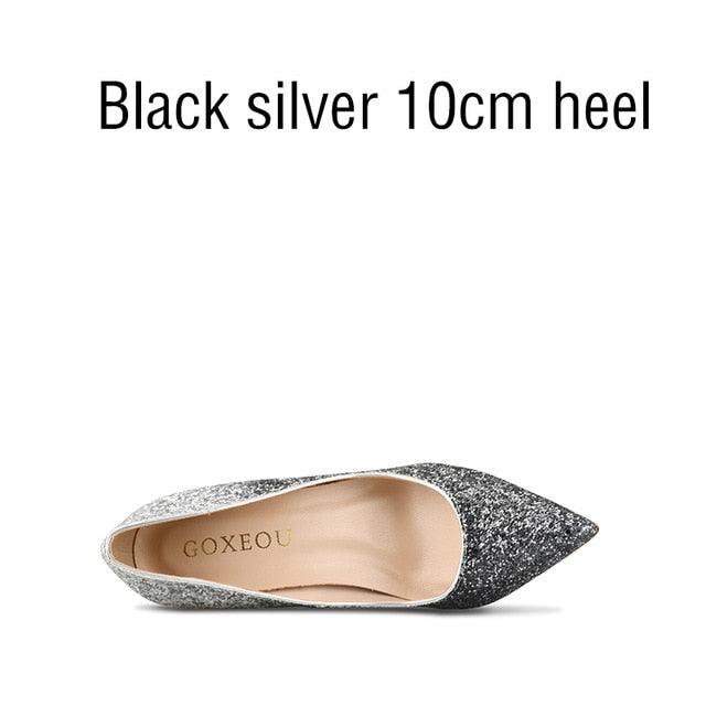 Great Women's Pumps - 8 Colors - Gradient Color Glitter Pointed Toe High Heels - Fashion Dress (SH1)(CD)(WO1)(F37)(F36)(F42)