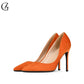 Women's Pumps Flock 4 Colors Pointed Toe - High Heels Dress Pump - Classic Fashion (SH1)(WO2)(CD)