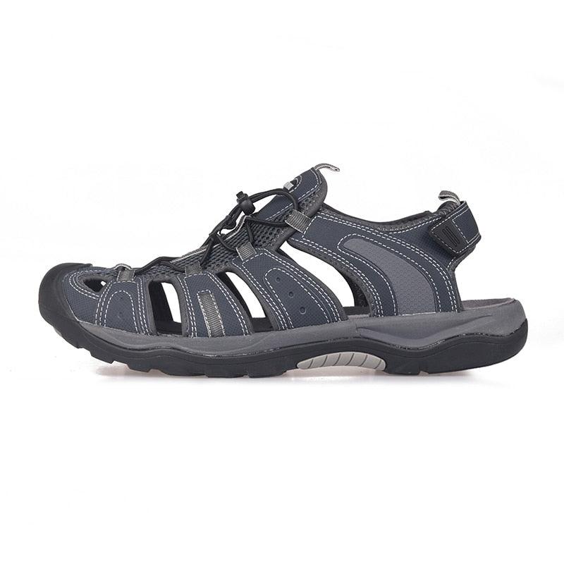 Men Sandals - Leather Summer Gladiator Outdoor Comfort Breathable Native Beach Shoes (1U12)
