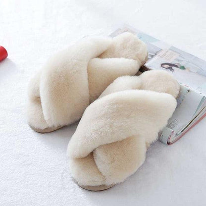 Great 100% Natural Sheepskin Fur Slippers - Fashion Female Winter Slippers (SS4)(SS2)