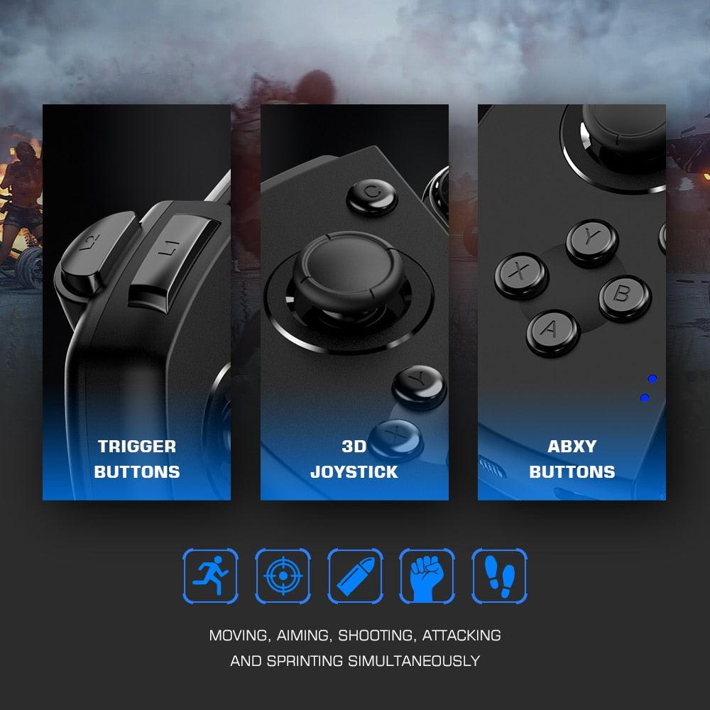 G6s Mobile Gaming Touchroller Bluetooth Wireless Controller for Android Phone PUBG Mobile Call of Duty (D55)(RG)(1U55)
