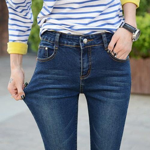 Great Women's Blue Jeans - Stretch Classics Denim Pants - Women High Waisted Skinny Ladies Jeans (TB6)