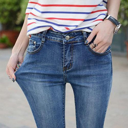 Great Women's Blue Jeans - Stretch Classics Denim Pants - Women High Waisted Skinny Ladies Jeans (TB6)