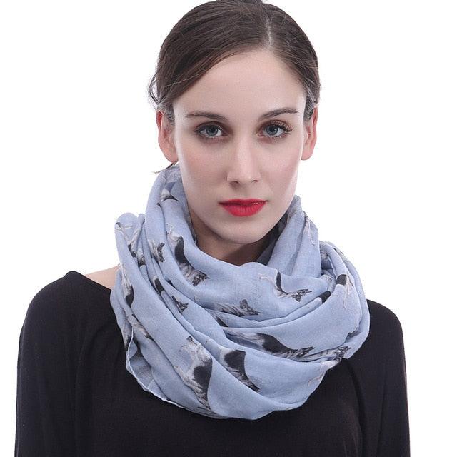 German Shepherd Dog Print Circle Infinity Scarf Wrap - Soft Lightweight (1U87)