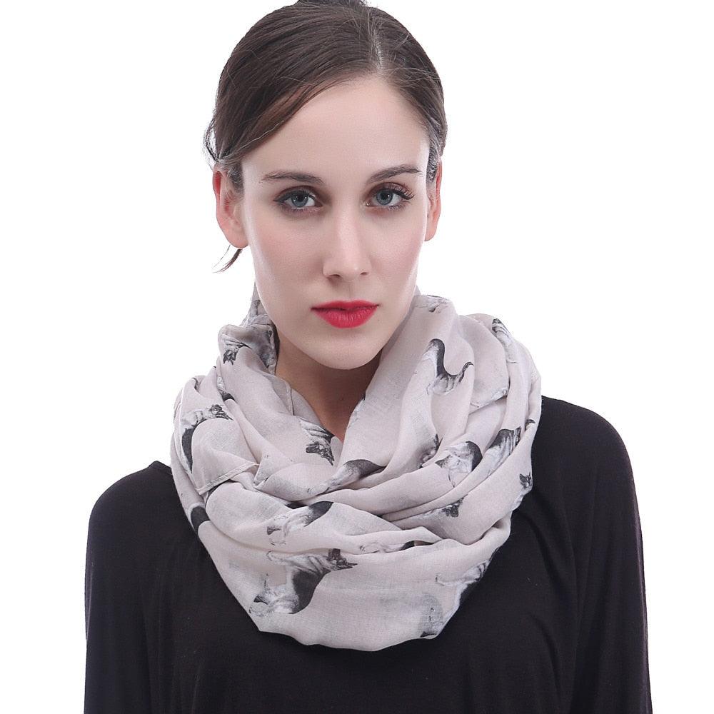 German Shepherd Dog Print Circle Infinity Scarf Wrap - Soft Lightweight (1U87)