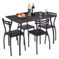 5 Piece Dining Set Table and 4 Chairs Modern Home Kitchen Room - Breakfast Furniture Wood Dining Table Set (FW1)(1U67)
