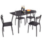 5 Piece Dining Set Table and 4 Chairs Modern Home Kitchen Room - Breakfast Furniture Wood Dining Table Set (FW1)(1U67)