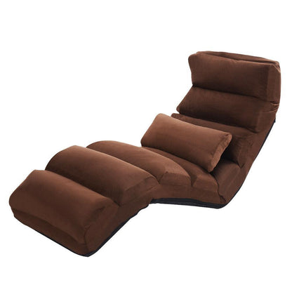 Folding Lazy Sofa Chair Stylish Sofa Couch Beds Lounge Chair W/Pillow Coffee New Home Furniture (FW2)(1U67)(F67)