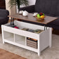 Lift Top Coffee Table w/ Hidden Compartment and Storage Shelves Modern Furniture Living Room Furniture (FW1)(1U67)