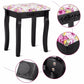 Wood Dressing Stool Padded Chair Makeup Piano Seat Rose Cushion Black Home Furniture (FW3)(1U67)(F67)