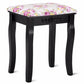 Wood Dressing Stool Padded Chair Makeup Piano Seat Rose Cushion Black Home Furniture (FW3)(1U67)(F67)