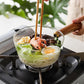 Glass Cooking Pot - Milk Instant Noodle Pot Soup - Stock Porridge Pots Wooden Handle Kitchen Cookware (D61)(AK1)(AK3)
