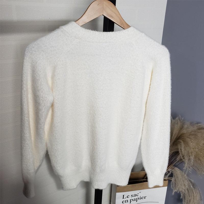 Wonderful Gold Button Women's Sweater Cardigan - Autumn Winter Short Knitted Loose Cardigan (D20)(TP4)(TB8C)