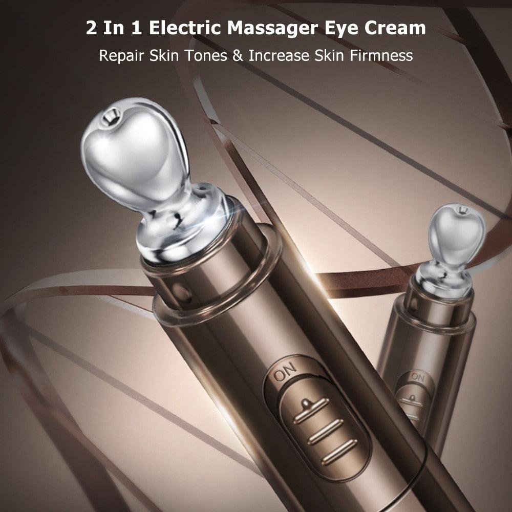 Gold Caviar Massager Eye Cream 2 in 1 Anti Wrinkle Eye Serum Roller Massager Anti Puffiness Remove Eye Dark Circles Eye Care(M2)(1U86)(F86)