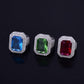 Great Gold Color Ring - Blue Color Stones Cubic Zircon Copper Jewelry (2U83)