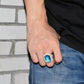 Great Gold Color Ring - Blue Color Stones Cubic Zircon Copper Jewelry (2U83)