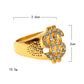 Gold Color Stainless Steel Dollar Sign Ring - Hiphop Rock Style Clear Stone Bling Ring (D83)(MJ1)