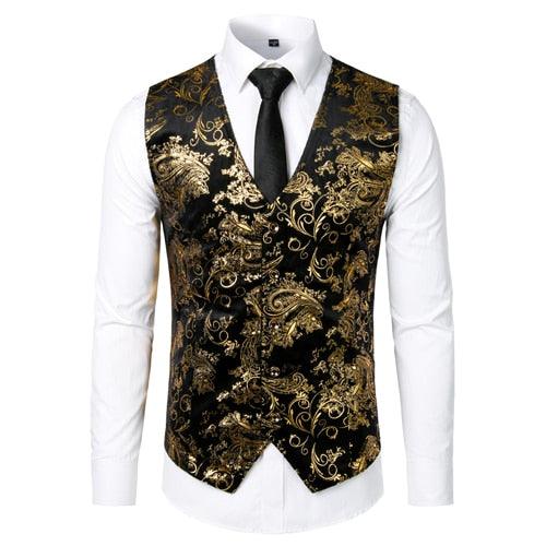 dress vests for men Trending Men's Suit Sleeveless Slim Fit Paisley Floral Dress Vests (T3 – Deals DejaVu