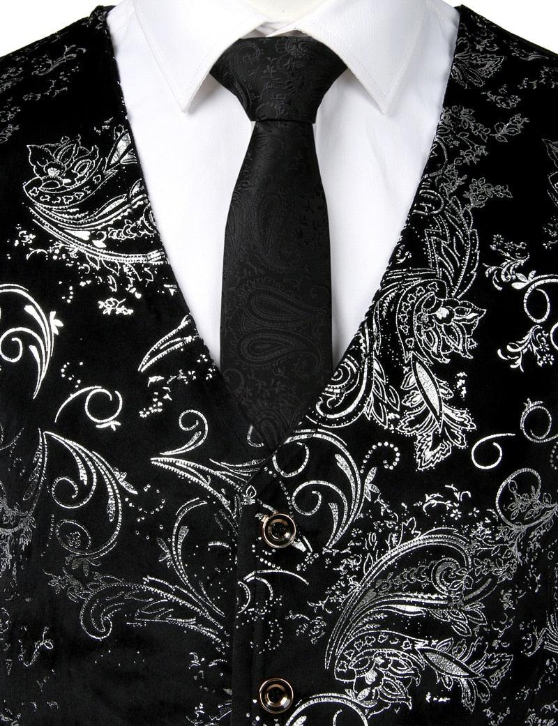 Trending Men's Suit Sleeveless Slim Fit Paisley Floral Dress Vests (T3M)(T4G)
