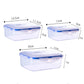 3 Pieces Plastic Food Container - Rectangle Storage Box Leak Proof Square Lunch Box (AK8)(2AK1)(F61)